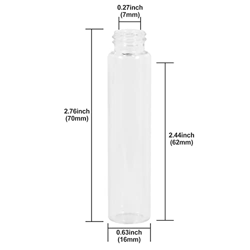 12PCS 7ml Clear Glass Small Vials with Screw Caps & Plastic Stoppers - size: 7ml