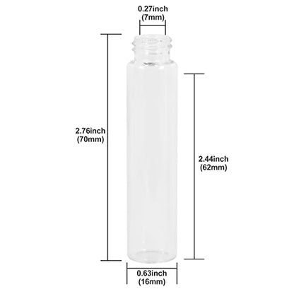 12PCS 7ml Clear Glass Small Vials with Screw Caps & Plastic Stoppers - size: 7ml