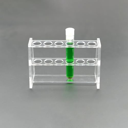 1 Pcs Clear Acrylic Test Tube Rack, 6 Holes for 10mL Tubes, 16mm Diameter - size: 16mm