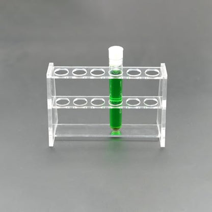 1 Pcs Clear Acrylic Test Tube Rack, 6 Holes for 10mL Tubes, 16mm Diameter - size: 16mm