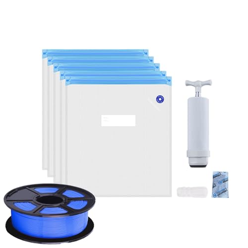 Filament Vacuum Bag - Filament Dryer | Spool Storage Sealing Bags Dust Proof Humidity Resistant for Keeping Dry with Sealing Clips Hand Pump - color: Vacuum Seal Bag Set 1