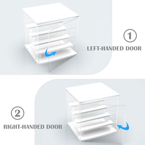 Acrylic Display Case for Collectibles, 5 Tier Figure Display Box with Door - color: White