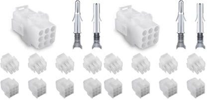 JRready ST6428 Power Connector 9 Pin (4 Matched Sets), 2.13mm Diameter Pin and Sockets 14-20 AWG, Compatible with Molex MLX Power Connector 9 Pin, 6.35mm Pitch,Free Hanging (Pack of 2) - size: MLX 9Pin Connector (Pack of 2)