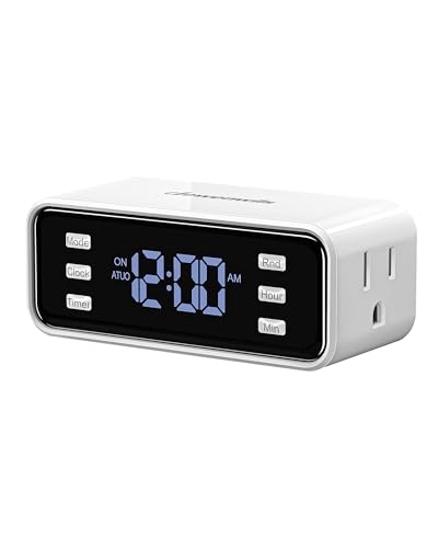 DEWENWILS Indoor 24 Hour Programmable Digital Timer Outlet,2 Outlets