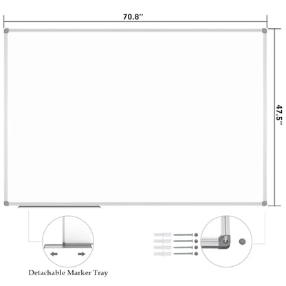 JILoffice Large Magnetic White Board, Dry Erase Board 72 x 48 Inch, Silver Aluminum Frame Wall Mounted Board for Office Home and School - size: 72 x 48 Inch