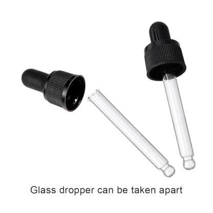 PH PandaHall Set of 12, Glass Eye Droppers for Essential Oil 15ml (1/2 Ounce) Pressure Rotating Cover Oil Droppers Pipettes Roller Tops for Essential Oil Bottles - color: Fit for 15ml bottle