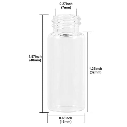 25PCS 4ml Clear Glass Small Vials with Screw Caps & Plastic Stoppers - size: 4ml