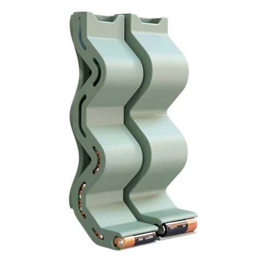 AA & AAA Battery Chute Combo, Wall-Mounted Battery Organizer & Dispenser – No-Jam FIFO Design, Holds 18 AA & 25 AAA Batteries – Green - color: Green