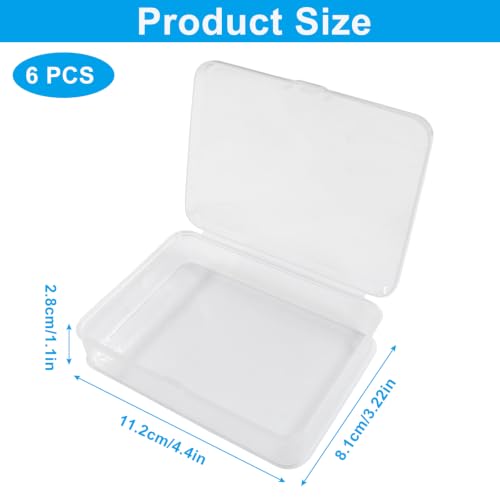 6 Pcs 4.5x3.4 Inches Mini Plastic Storage Containers with Lids