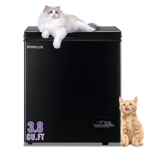 DEMULLER Deep Freezer 3.8Cu.ft with 2 Removable Basket and Manual Defrost Small Deep Freezer Quiet Operation Compressor Cooling Perfect for Homes, Black - size: 3.8 Cu.Ft Black