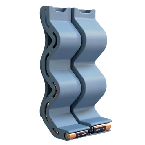 AA & AAA Battery Chute Combo, Wall-Mounted Battery Organizer & Dispenser – No-Jam FIFO Design, Holds 18 AA & 25 AAA Batteries – Blue - color: Blue