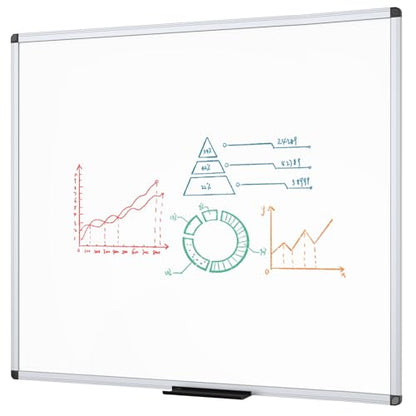 VIZ-PRO Dry Erase Board, 48" x 48" Large Magnetic Whiteboard for Wall - size: 48"W x 48"H