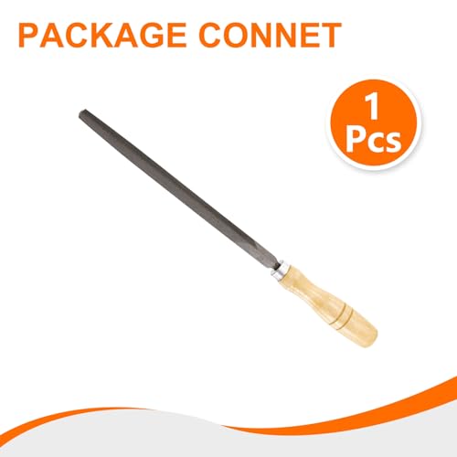 HARFINGTON Triangle Coarse Teeth Cut File 8" Double Cut Teeth High Carbon Steel Hand Rasp File Wood Handle for Metal Wood Deburring Removing - size: 8", style: Coarse