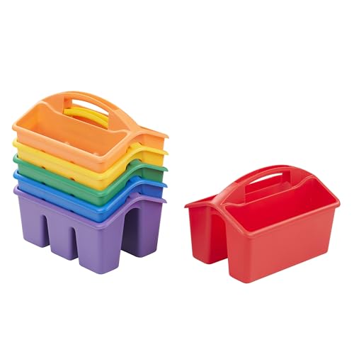 ECR4Kids 4-Compartment Small Storage Caddy Organizer, 6-Pack, Primary