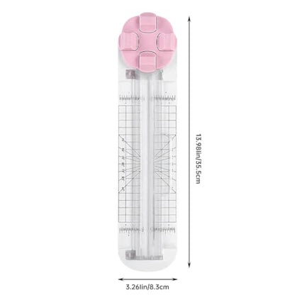 Paper Cutter,4-in-1 Paper Trimmer,Photo Cutter,Multi-Function Scrapbooking Tool with Dial Blades of Straight,Wave,Perforated,Creasing for Cutting Paper,Coupons,Postcards,Card (Pink) - color: Pink