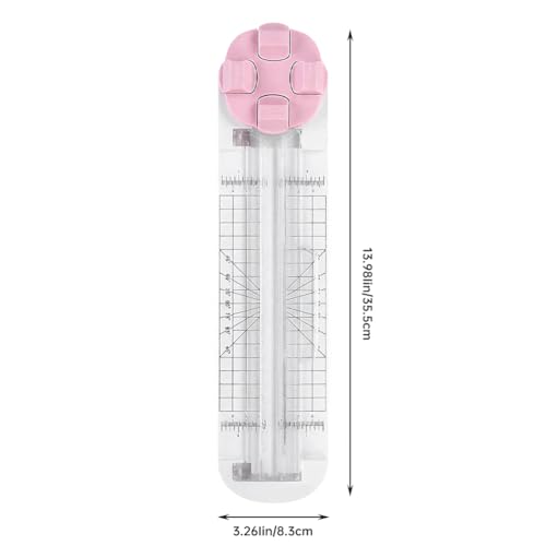 Paper Cutter,4-in-1 Paper Trimmer,Photo Cutter,Multi-Function Scrapbooking Tool with Dial Blades of Straight,Wave,Perforated,Creasing for Cutting Paper,Coupons,Postcards,Card (Pink) - color: Pink