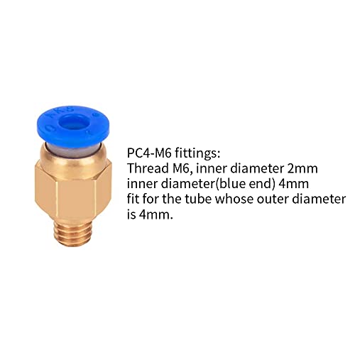 Aokin 10 Pcs PC4-M6 Pneumatic Fitting for Creality Ender 3/3 Pro/3 V2, Ender 5/5 Pro/5 Plus, CR-10/10S, etc - color: 10Pcs PC4-M6