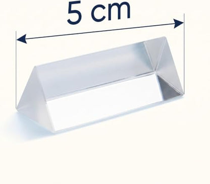 Mini Glass Crystal Triangular Prism, Rainbow Maker for Light Refraction Spectrum Learning, Photography Science Physics Teaching Prop (5cm)