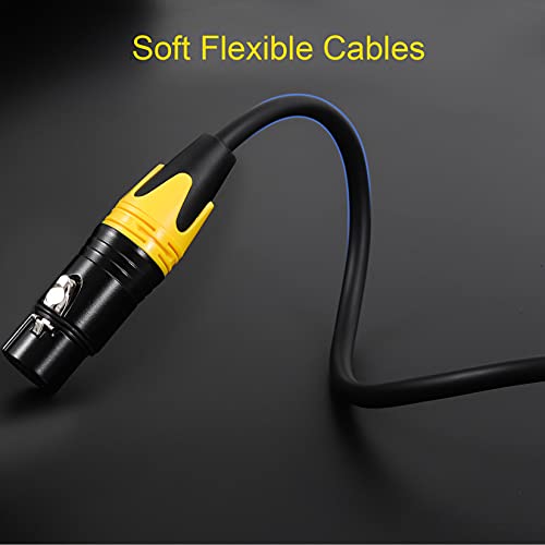 XLR Microphone Cables 1 ft Short 6 Packs -Premium XLR Jumper Cords - size: 6-Pack 1ft