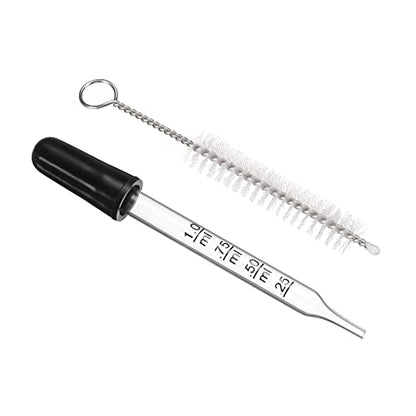 Eye Dropper Kit, 1 Set 1ml Glass Straight Tip Graduated Ear Dropper with Rubber Bulb Cleaning Brush for Transfer Liquids for Dose and Measurement, Clear
