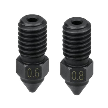 2pcs Ender 3 V3 SE Hardened Steel Nozzles Spider Hotend High Speed Nozzle High Temperature Compatible with Creality Ender 7 / Ender 5 S1 3D Printer Accessories Replament (0.6mm, 0.8mm) - size: 0.6mm 0.8mm