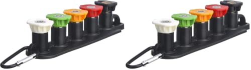 Tool Daily Pressure Washer Spray Nozzle Tips with Nozzle Holder, 1/4 Inch Quick Connect (Pack of 2) - size: 6.6 x 1.5 x 1.5 inches (Pack of 2)