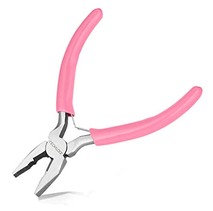 5 Inch Mini Lineman's Pliers - Spring Loaded with Serrated Jaw Combination Pliers, Small Wire Cutters for Jewelry Making, Multi-Use - style: Linemans Pliers