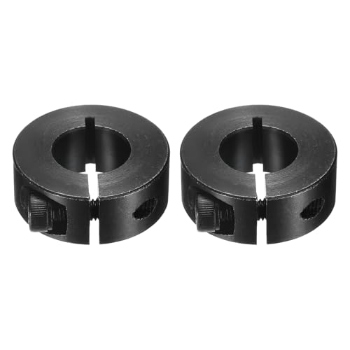 uxcell 2Pcs Single Split Shaft Collar, 16mm Bore One Piece Clamping Collar 34mm OD 13mm Thickness Black Oxide Lock Collar Clamp with Set Screws (1045 Steel) - size: 16mm x 34mm x 13mm