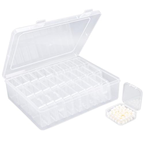Bead Organizers and Storage, Clear Plastic Bead Storage Containers with 30 Small Storage Case for Small Projects, DIY Craft Jewelry, Stickers, False Nails, Screws, Seeds - color: Clear, size: 30 Grids-1PCS