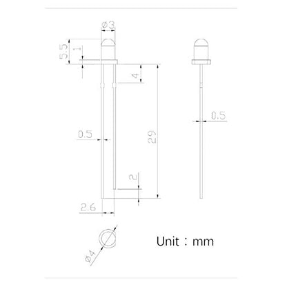 100pcs 3mm 395-400nm UV Ultraviolet LED Light Emitting Diode Clear Round Lens 29mm Long Lead (DC 3V) LEDs Lights +100pcs Resistors (for DC 6-12V) Included, Bright Bulb Lamps - color: [11] Purple (Uv) / 100pcs, style: [A] 3mm Constant Light