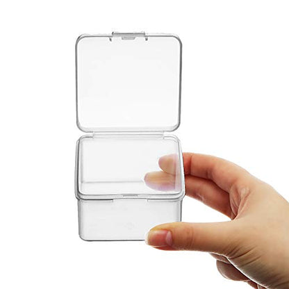 SATINIOR 24 Pcs Small Clear Plastic Container Box, 2.5 x 2.5 x 1.6 in - size: 2.5 x 2.5 x 1.6 in