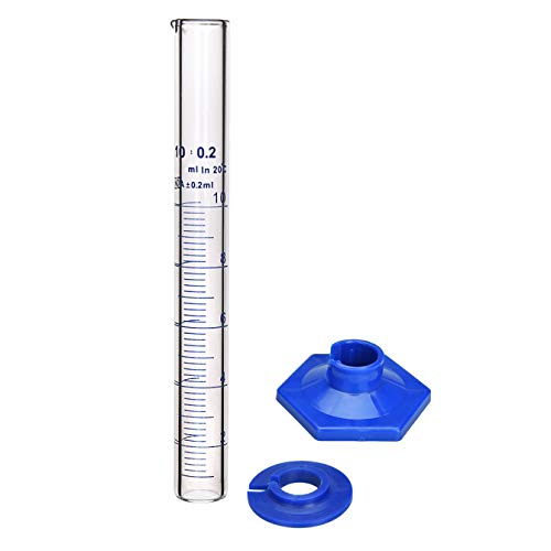 Thick Glass Graduated Cylinder Measuring Liquid Lab Cylinders with Anti-Falling Plastic Base and Bumper Guards (Glass, 10ML) - size: 10ML