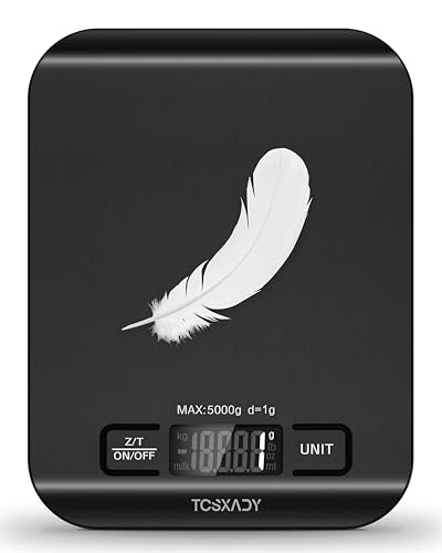 Food Scale, Digital Kitchen Scale with Grams & Ounces Units, 11lb - color: Stainless Steel-Black