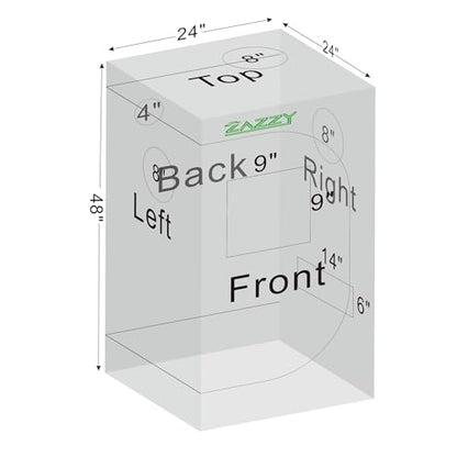 2x2 Grow Tent 24"x24"x48" 600D Mylar Hydroponic Indoor Plant Grow Tent - size: 24"x24"x48"