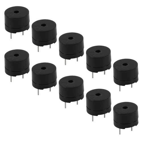 10PCS 12MMx8.5MM Passive Buzzer 12085 42R Resistance 3V-12V Common Use Mini Piezo Buzzers Kit 2 Terminals Active Electronic Alarm Long Continuous Beep Tone Alarm Ringer for Arduino - color: 10pcs 12MMx8.5MM