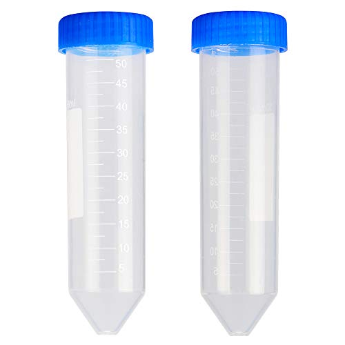 StonyLab Conical Centrifuge Tubes, 50ml Polypropylene Graduated Conical Centrifuge Tube with Screw Cap, Pack of 25 (50ml, 25 Packs)