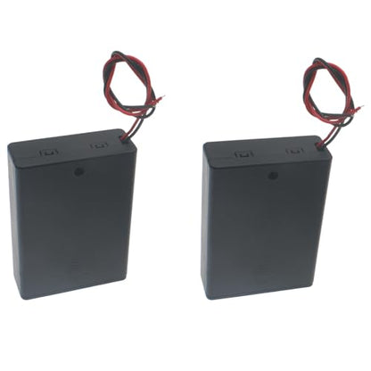 6 PCS 3 Slots Battery Holder Bundle with Switch and Leads Plastic AA Battery Case 3 X 1.5 V AA Battery Storage Box with Cap - size: 3 Slots