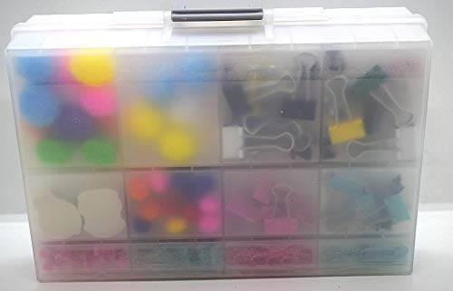 AideTek half transparent BOX-ALL-24 small parts beads stationery jewelry box organizer for sorted parts 3 sizes 24 compartments with lid - style: BOXALL24