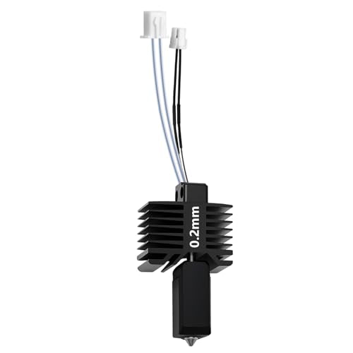 【Upgraded All-Metal Hotend】0.2mm Hardened Steel Nozzle Hotend Assembly for Bambu Lab X1/X1C Printers, 24V 48W Ceramic Heater with High-Temp Thermistor, Replacement Hotend for X1C 3D Printers - size: 0.2mm, style: X1 Series