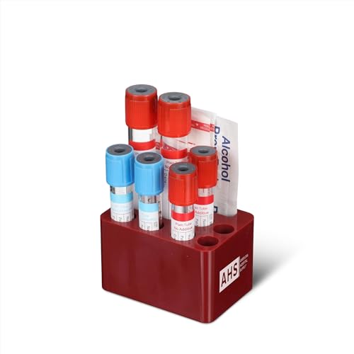 American Hospital Supply Portable Phlebotomy Tube Holder, Multi-Size Blood Collection Tube Rack for Venipuncture & Blood Draws, Small | Wipes & Bandages Sold Separately - size: Small