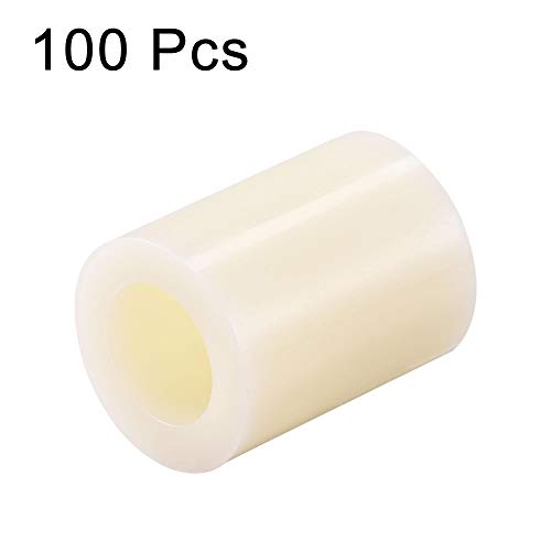 uxcell ABS Round Spacer Washer ID 8.2mm OD 14mm Length 18mm Plastic Standoff for 3D Printer, TV Wall Mounting, Electrical Outlet, Beige, 100Pcs - size: 18mm