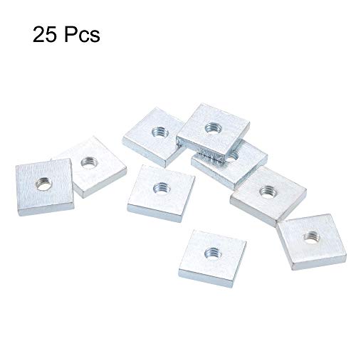 uxcell Square Nuts, M4x13mmx3mm Zinc-Plated Metric Coarse Thread Assortment Kit, 25 Pcs - size: M4x13mmx3mm