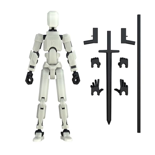 MerryXD T13 3D Action Figure,Assembly Completed Dummy Nova Titan Lucky 13 Action Figure 3D Printed Multi-Jointed Movable Toy Grow in The Dark White - color: Grow in the Dark White
