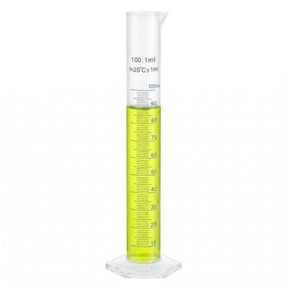 100ml Plastic Measuring Graduated Cylinder, Polypropylene Plastic, 2-Sided Marking, Ideal for Science, School and Home Lab, HUAOU, Pack of 1 - size: 100ml