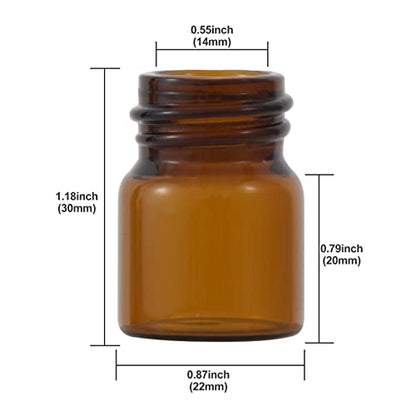 12PCS 5ml Amber Glass Small Vials w/ Aluminum Screw Caps & Plastic Stoppers - color: Amber, size: 5ml