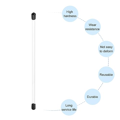 PATIKIL Clear Rigid Tube Round Plastic Tubing with Black Rubber Caps Polycarbonate Water Pipe, 305mm/ 12 Inch Length, 4mmx5mm/0.16"x0.2", 2 Set - color: Black,Clear, size: 0.16"x0.2"