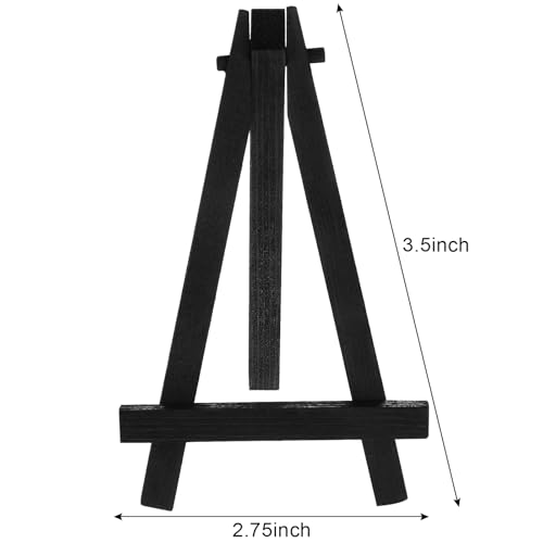 Chuangdi 12 Pcs 3.5 Inch Black Mini Easel Stands Wood Display Easel - size: 3.5 Inch