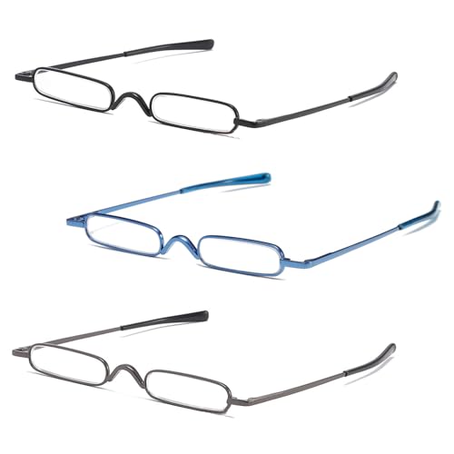 Pocket Reading Glasses, Black+Gunmetal+Blue, 2.00 - color: Zz-black+gunmetal+blue