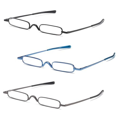 Pocket Reading Glasses, Black+Gunmetal+Blue, 2.00 - color: Zz-black+gunmetal+blue