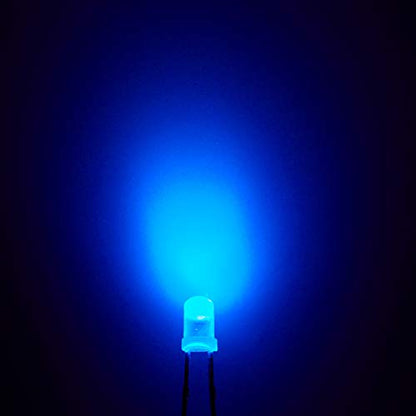 CHANZON 100 pcs 3mm Blue Diffused LED Diode Lights (DC 3V 20mA) - color: E) White-blue (100pcs)